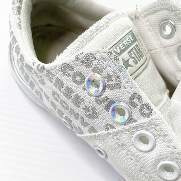 Converse White with Opalescence and Silver Accents (7) - Picture 4 of 16